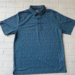 Callaway Men's Opti-Dry Performance Golf Polo Tropical Bird Palm Tree Shirt sz M